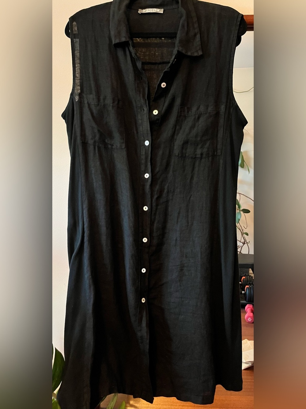 Linen button down dress